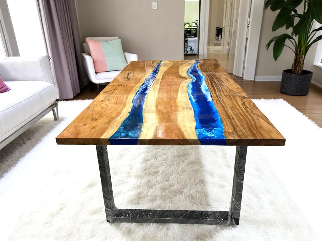 Gleaming Elegance : Stunning Epoxy Dining Table
